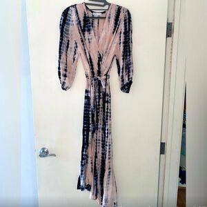 Young Fabulous & Broke Tie Dye Long Sleeve Dress, Asymmetric XS/S